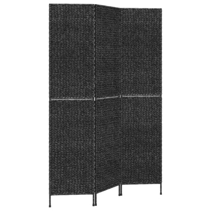Room Divider 3-Panel Black 122x180 cm Water Hyacinth - OLBRIT