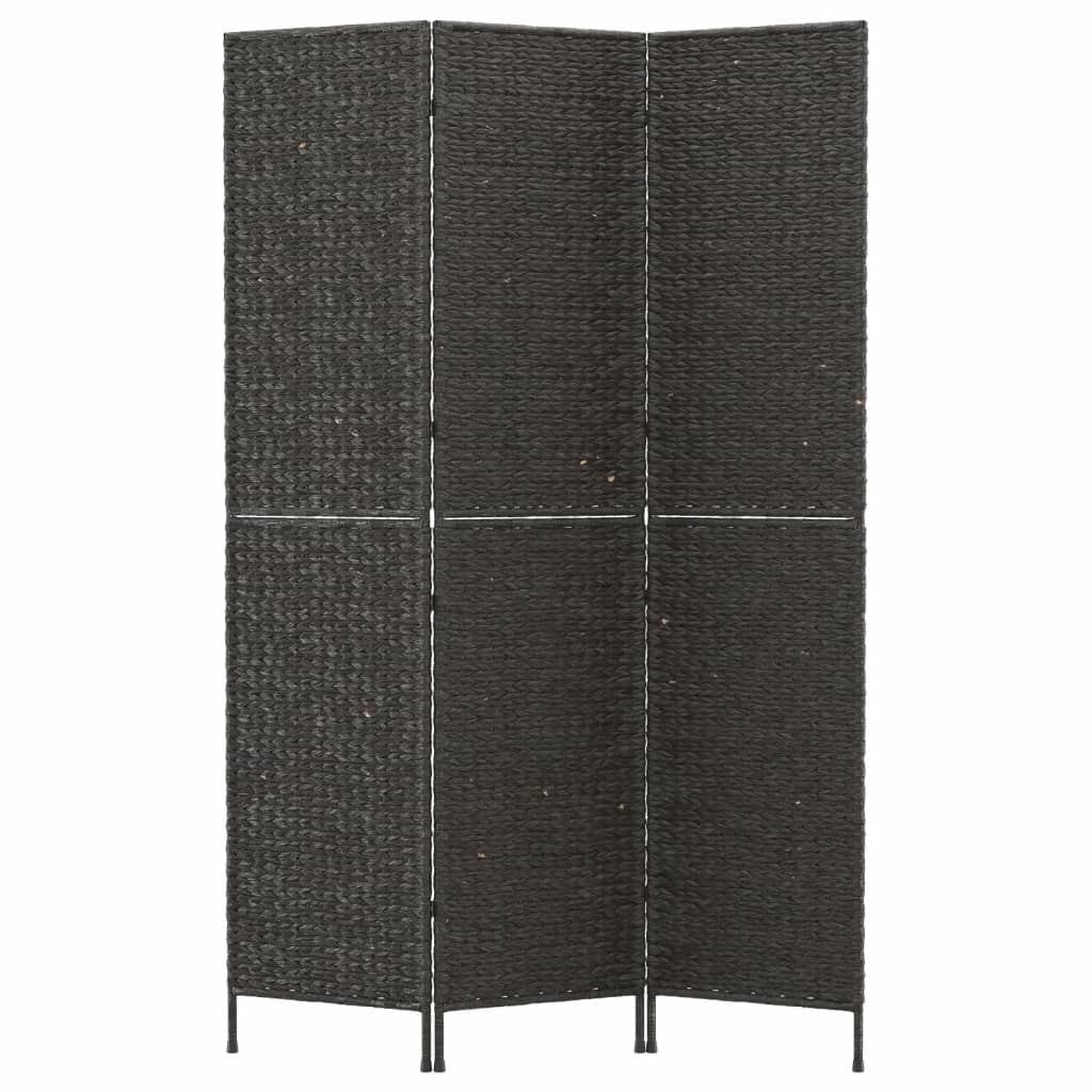 Room Divider 3-Panel Black 122x180 cm Water Hyacinth - OLBRIT