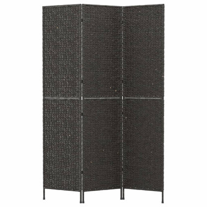 Room Divider 3-Panel Black 122x180 cm Water Hyacinth - OLBRIT