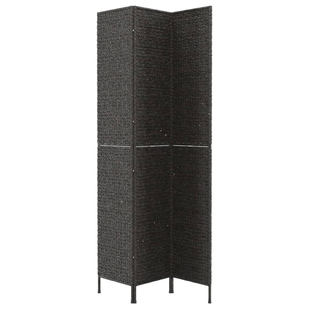 Room Divider 3-Panel Black 122x180 cm Water Hyacinth - OLBRIT