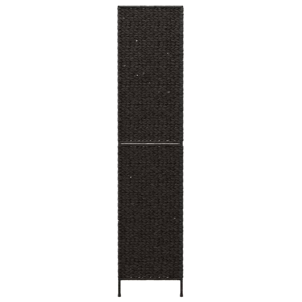 Room Divider 3-Panel Black 122x180 cm Water Hyacinth - OLBRIT