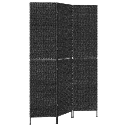 Room Divider 3-Panel Black 122x180 cm Water Hyacinth - OLBRIT