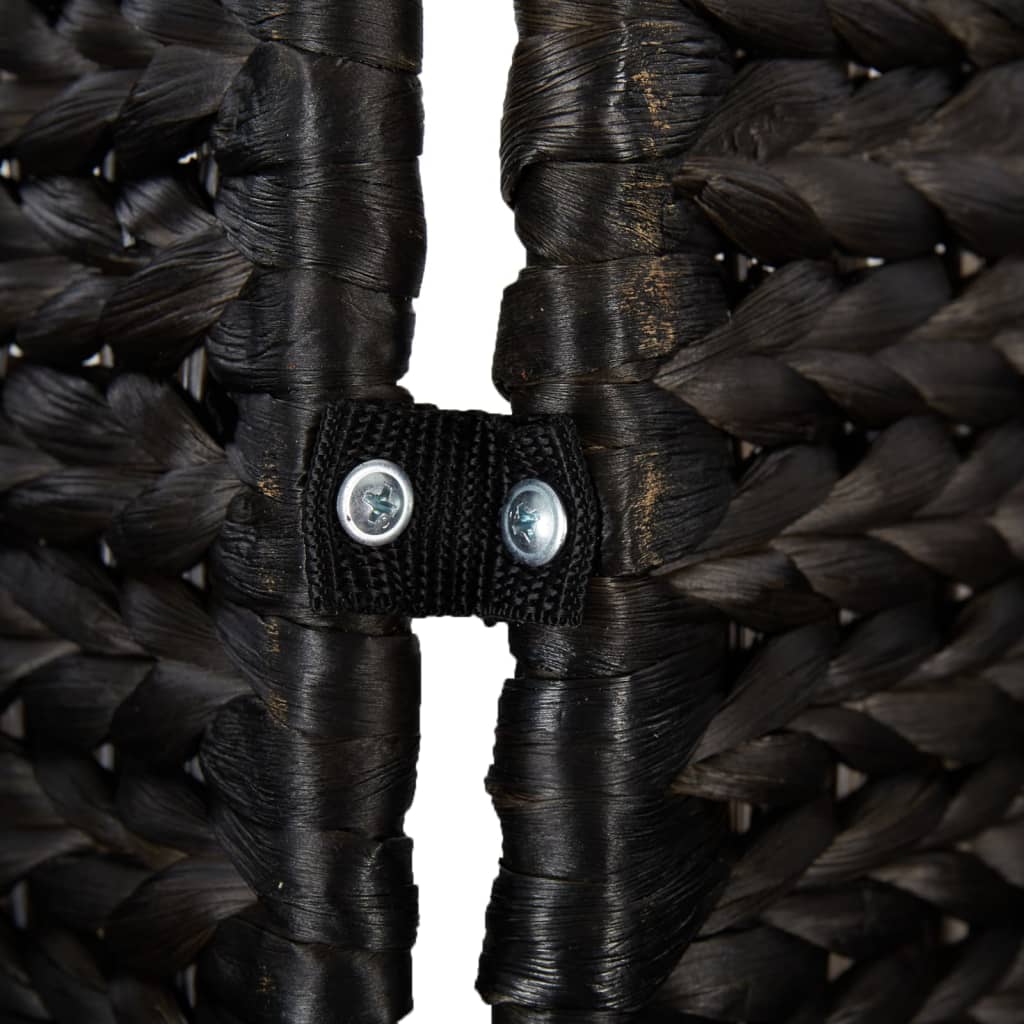 Room Divider 3-Panel Black 122x180 cm Water Hyacinth - OLBRIT