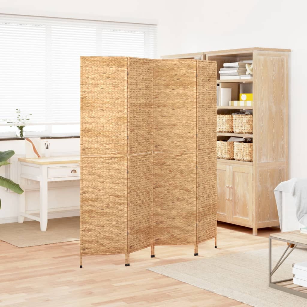 Room Divider 4-Panel 163x180 cm Water Hyacinth - OLBRIT