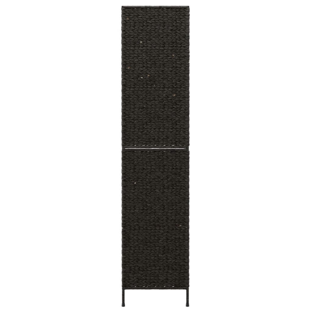 Room Divider 5-Panel Black 205x180 cm Water Hyacinth - OLBRIT