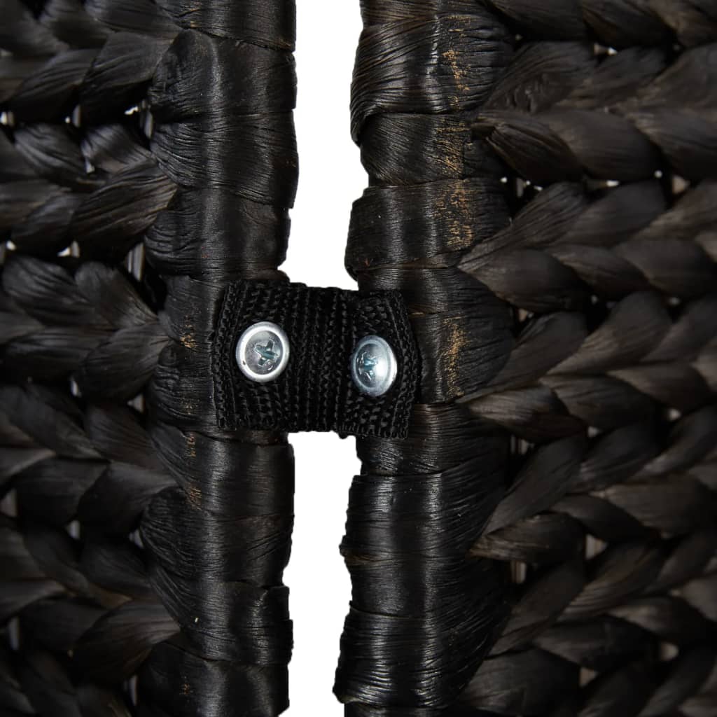 Room Divider 5-Panel Black 205x180 cm Water Hyacinth - OLBRIT