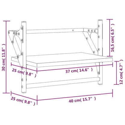 Wall Shelves with Bars 2 pcs Brown Oak 40x25x30 cm - OLBRIT