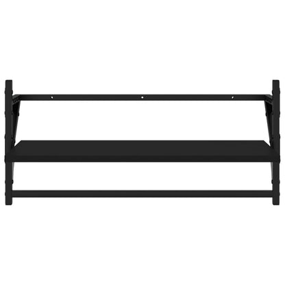 Wall Shelves with Bars 2 pcs Black 65x25x30 cm - OLBRIT