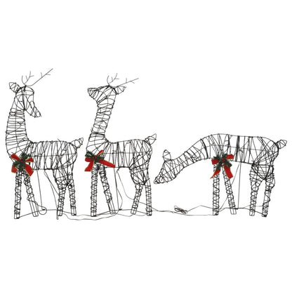 Christmas Reindeer Families 2 pcs 180 LEDs Warm White Rattan - OLBRIT