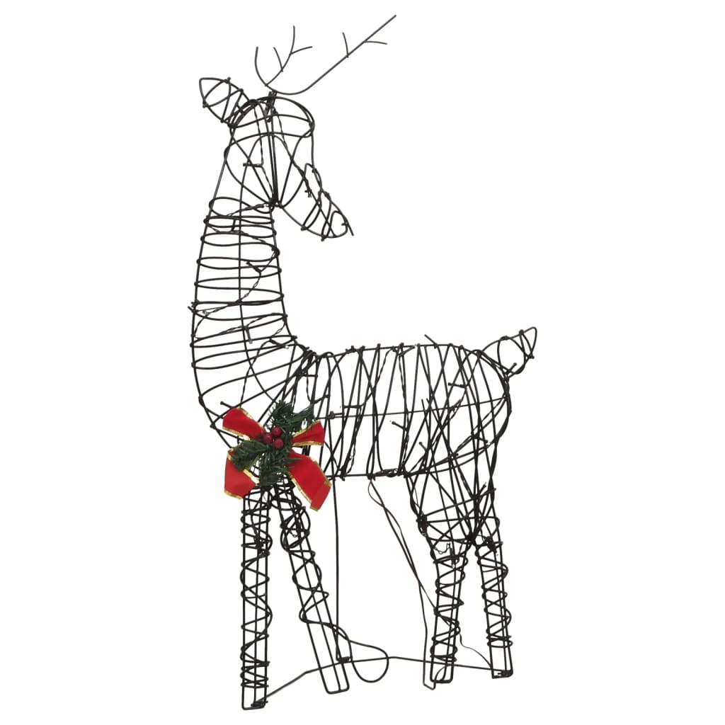 Christmas Reindeer Families 2 pcs 180 LEDs Warm White Rattan - OLBRIT
