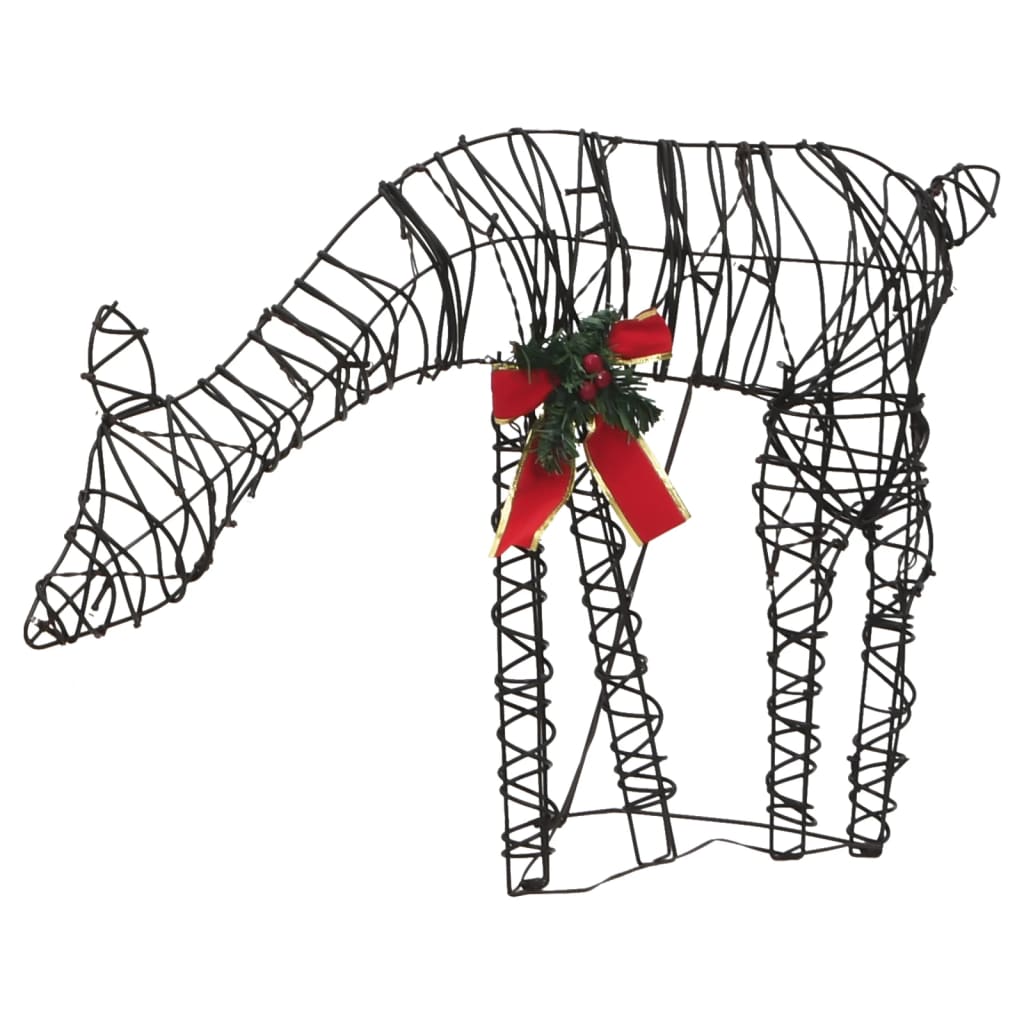 Christmas Reindeer Families 2 pcs 180 LEDs Warm White Rattan - OLBRIT