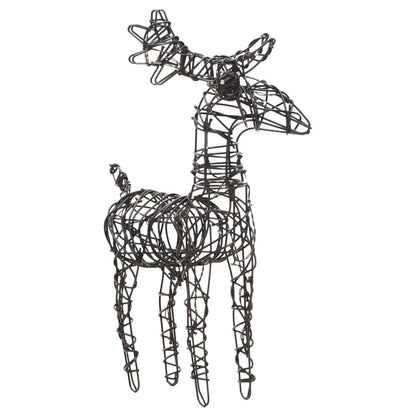Christmas Decorations 4 pcs Reindeers 160 LEDs Warm White Rattan - OLBRIT