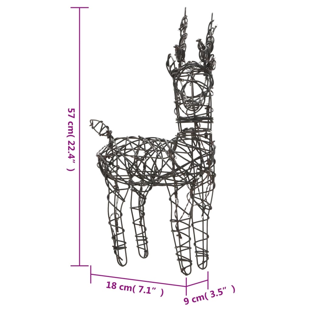 Christmas Decoration Reindeers & Sleighs 240 LEDs Warm White Rattan - OLBRIT