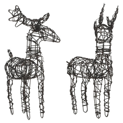 Christmas Decoration Reindeers & Sleighs 240 LEDs Warm White Rattan - OLBRIT