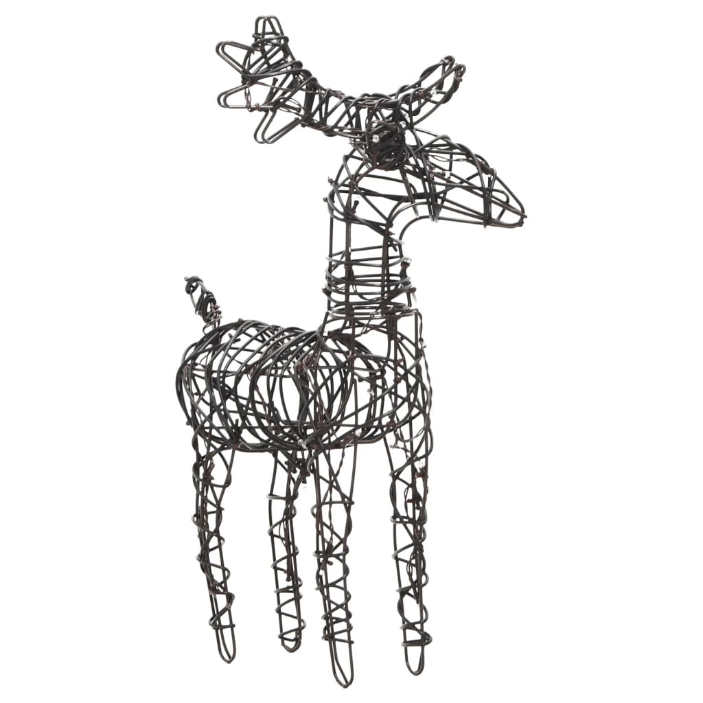 Christmas Decoration Reindeers & Sleighs 240 LEDs Warm White Rattan - OLBRIT