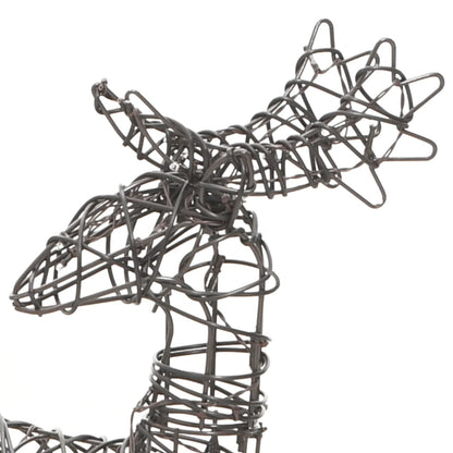 Christmas Decoration Reindeers & Sleighs 240 LEDs Warm White Rattan - OLBRIT