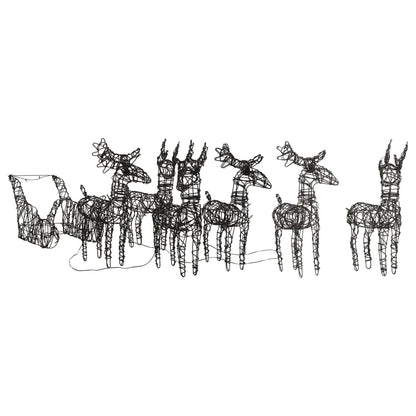 Christmas Decoration Reindeers & Sleighs 320 LEDs Warm White Rattan - OLBRIT