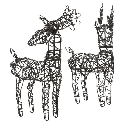Christmas Decoration Reindeers & Sleighs 320 LEDs Warm White Rattan - OLBRIT