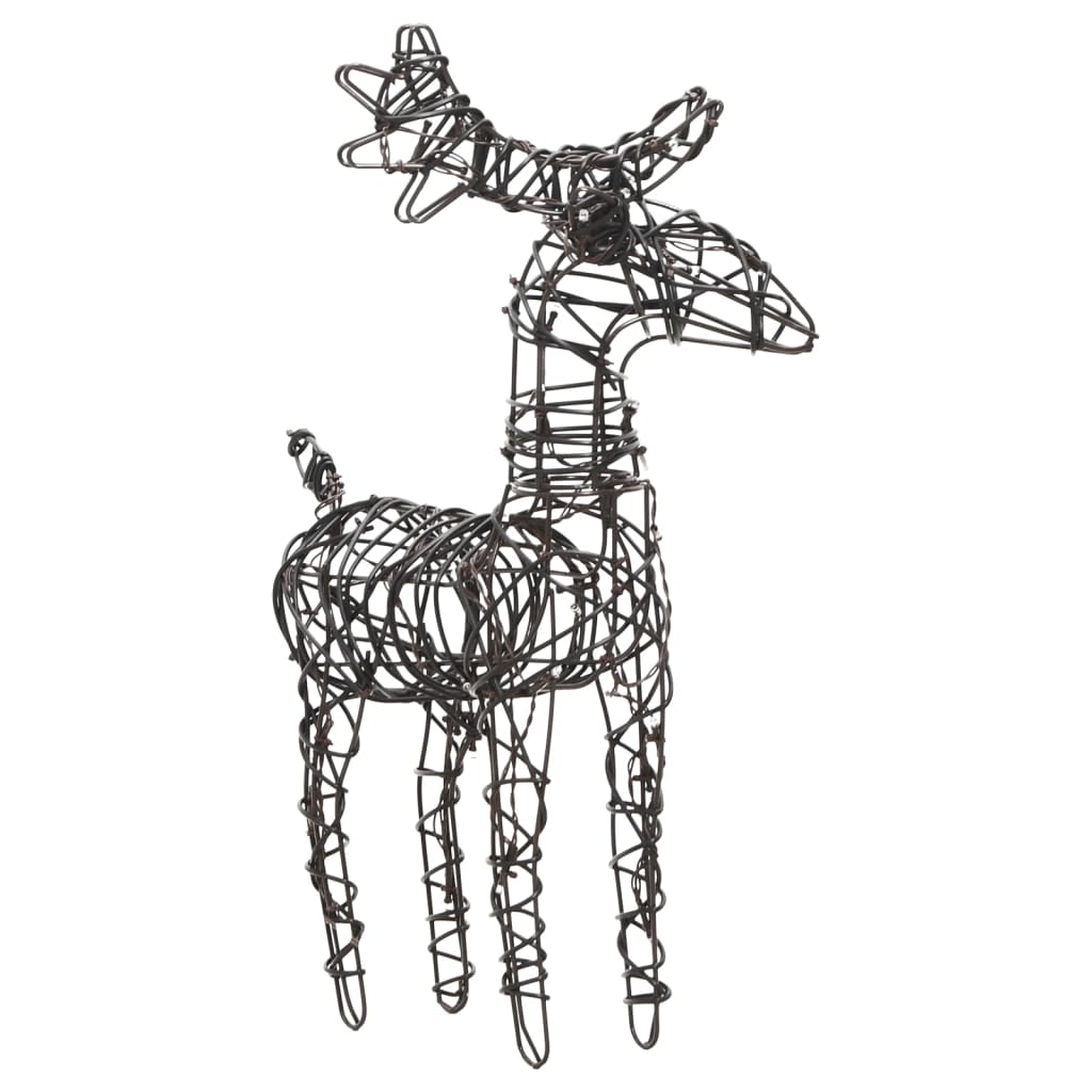 Christmas Decoration Reindeers & Sleighs 320 LEDs Warm White Rattan - OLBRIT