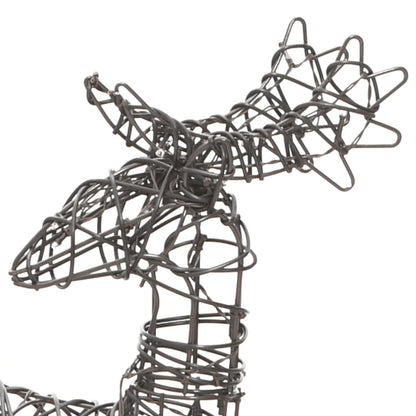 Christmas Decoration Reindeers & Sleighs 320 LEDs Warm White Rattan - OLBRIT