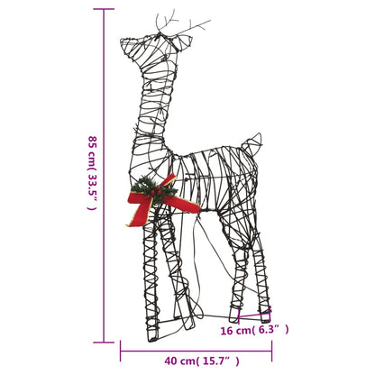 Christmas Decoration Reindeer Family 90 LEDs Warm White Rattan - OLBRIT