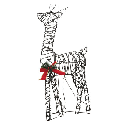 Christmas Decoration Reindeer Family 90 LEDs Warm White Rattan - OLBRIT