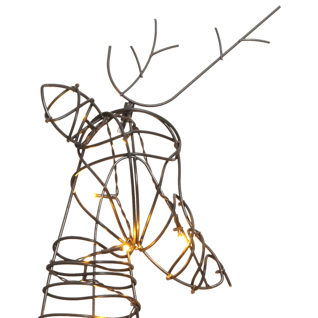 Christmas Decoration Reindeer Family 90 LEDs Warm White Rattan - OLBRIT
