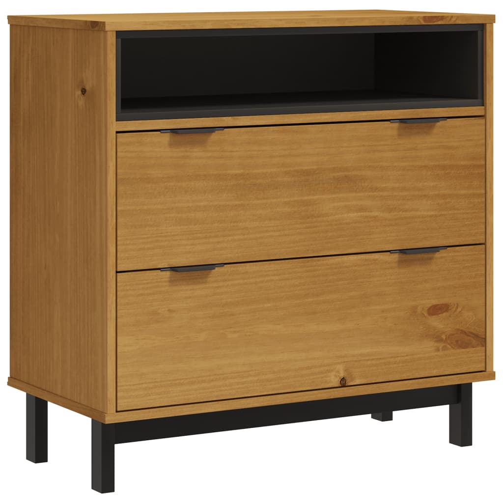 Drawer Cabinet FLAM 80x40x80 cm Solid Wood Pine - OLBRIT