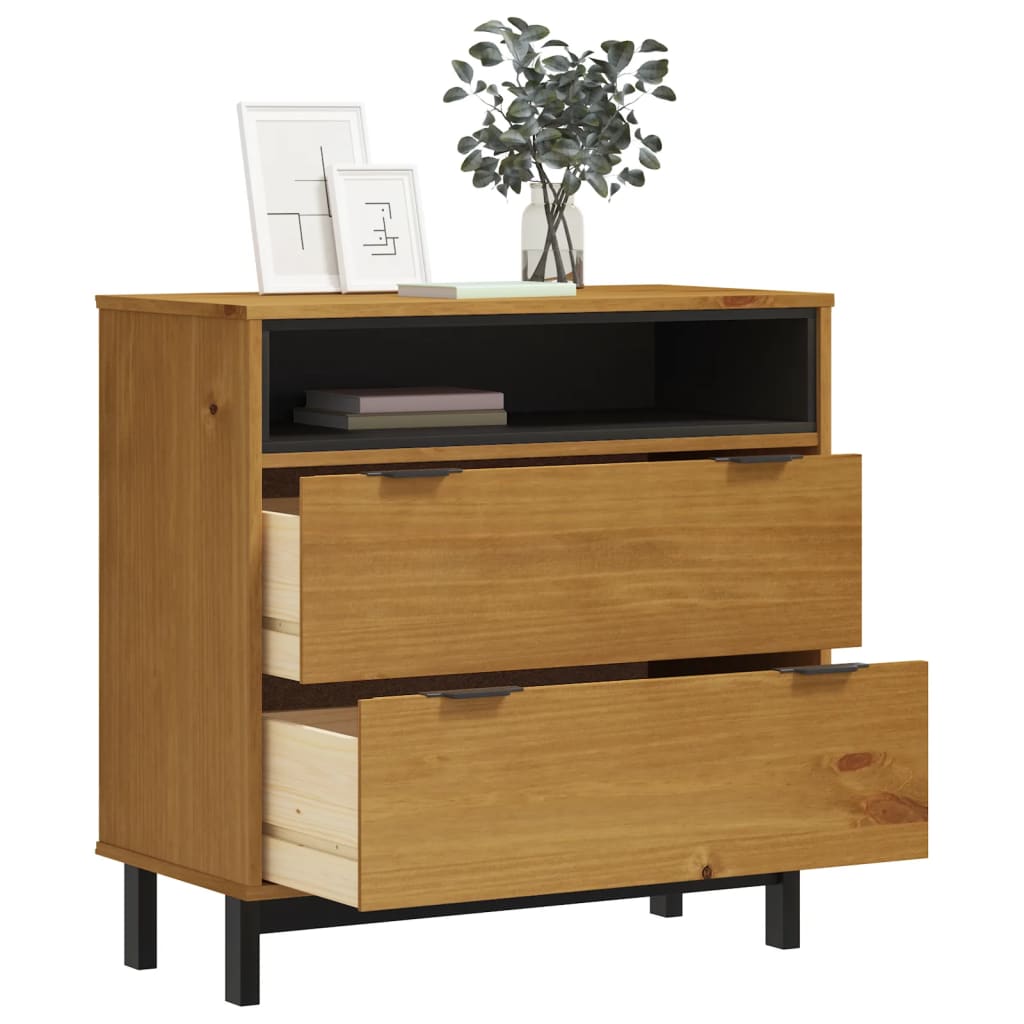 Drawer Cabinet FLAM 80x40x80 cm Solid Wood Pine - OLBRIT