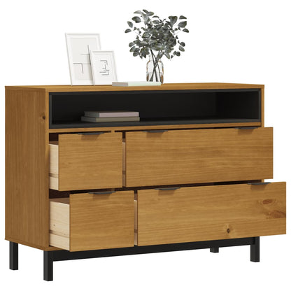 Drawer Cabinet FLAM 110x40x80 cm Solid Wood Pine - OLBRIT