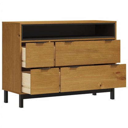 Drawer Cabinet FLAM 110x40x80 cm Solid Wood Pine - OLBRIT