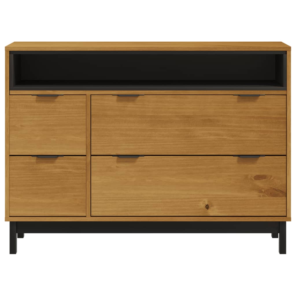 Drawer Cabinet FLAM 110x40x80 cm Solid Wood Pine - OLBRIT