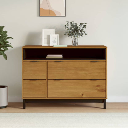 Drawer Cabinet FLAM 110x40x80 cm Solid Wood Pine - OLBRIT