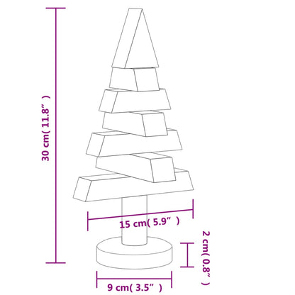 Wooden Christmas Trees for Decoration 2 pcs 30 cm Solid Wood Pine - OLBRIT
