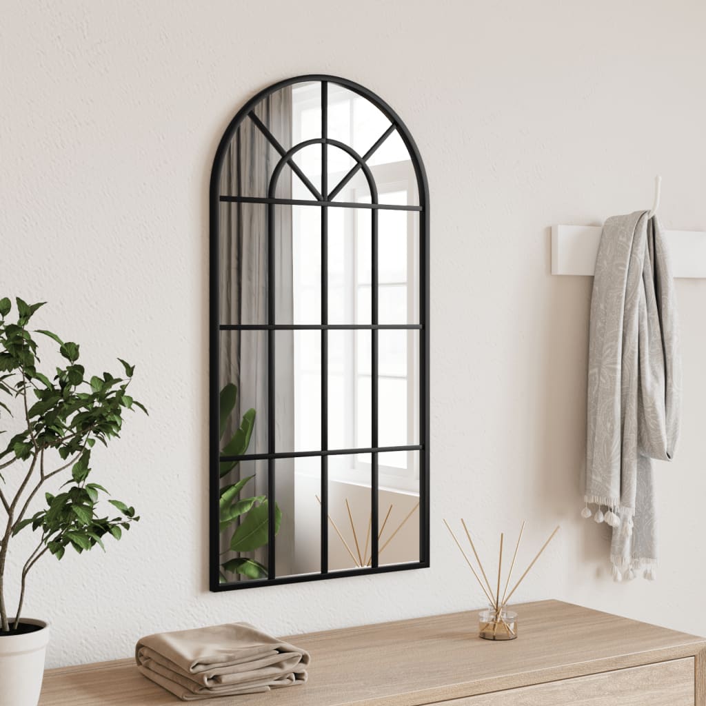 Wall Mirror Black 40x80 cm Arch Iron - OLBRIT