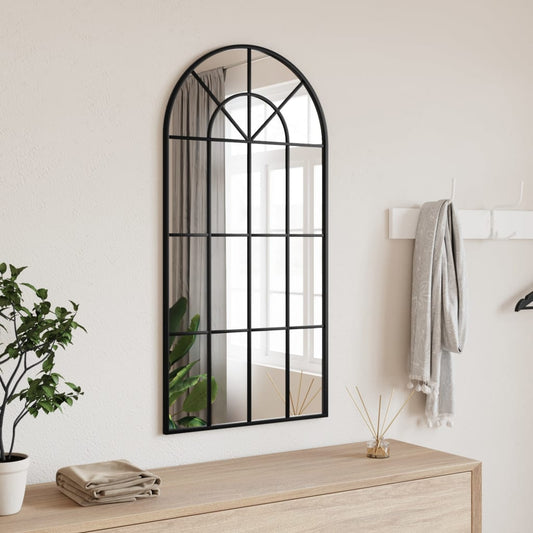 Wall Mirror Black 50x100 cm Arch Iron - OLBRIT