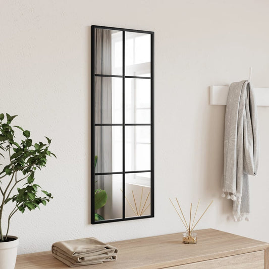 Wall Mirror Black 30x80 cm Rectangle Iron - OLBRIT