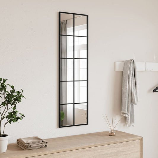 Wall Mirror Black 30x100 cm Rectangle Iron - OLBRIT