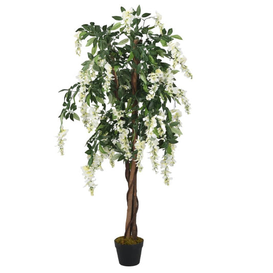 Artificial Wisteria Tree 180 cm Green and White - OLBRIT