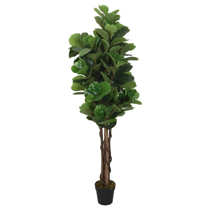 Artificial Fiddle Leaf Fig Tree 96 Leaves 80 cm Green - OLBRIT