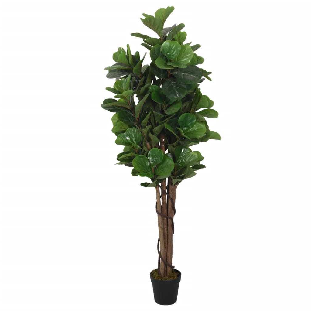 Artificial Fiddle Leaf Fig Tree 96 Leaves 80 cm Green - OLBRIT