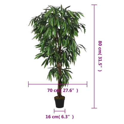 Artificial Mango Tree 300 Leaves 80 cm Green - OLBRIT