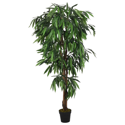 vidaXL Artificial Mango Tree 600 Leaves 150 cm Green - OLBRIT