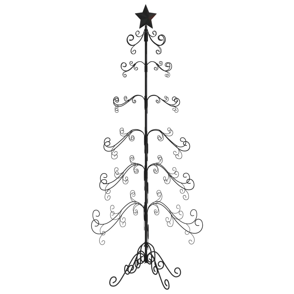 Metal Christmas Tree for Decoration Black 215 cm - OLBRIT