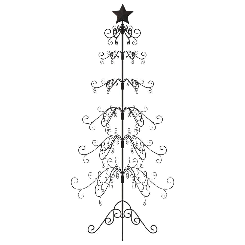 Metal Christmas Tree for Decoration Black 215 cm - OLBRIT