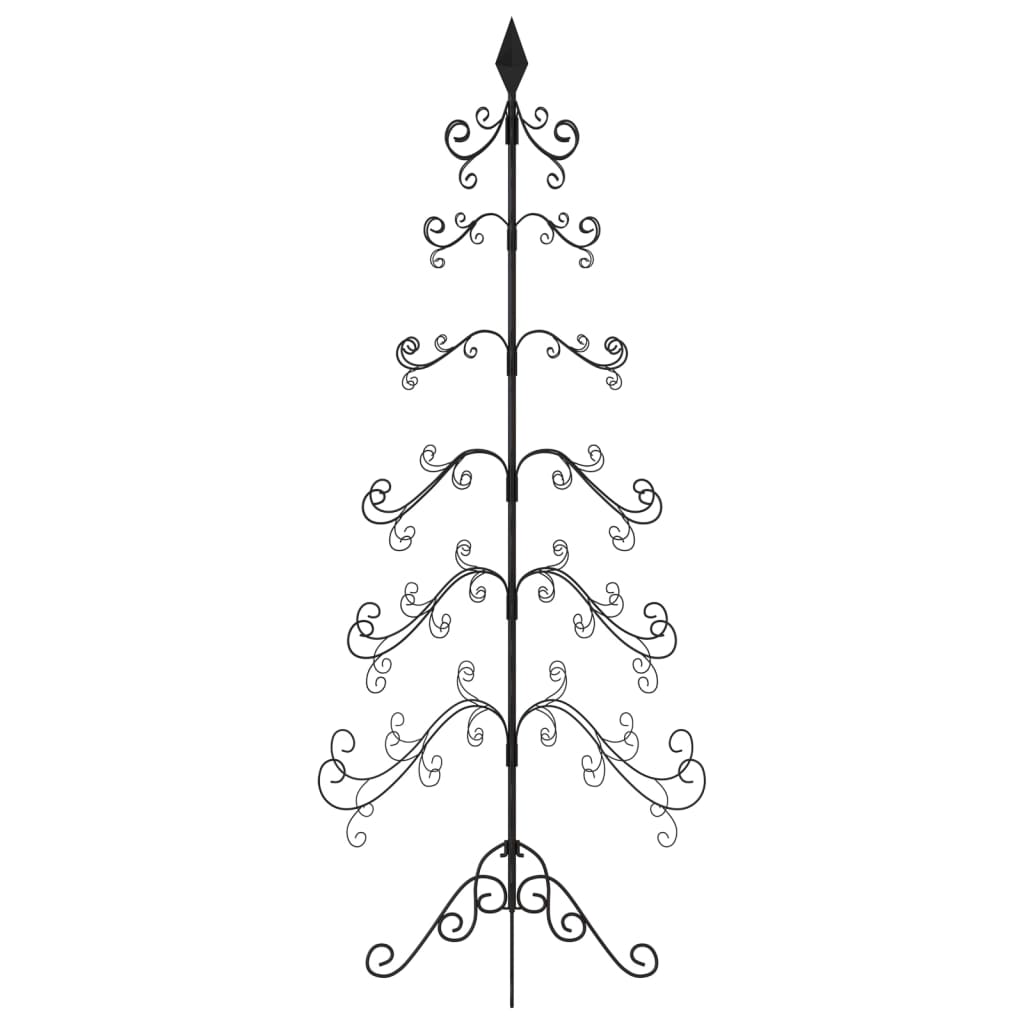 Metal Christmas Tree for Decoration Black 215 cm - OLBRIT
