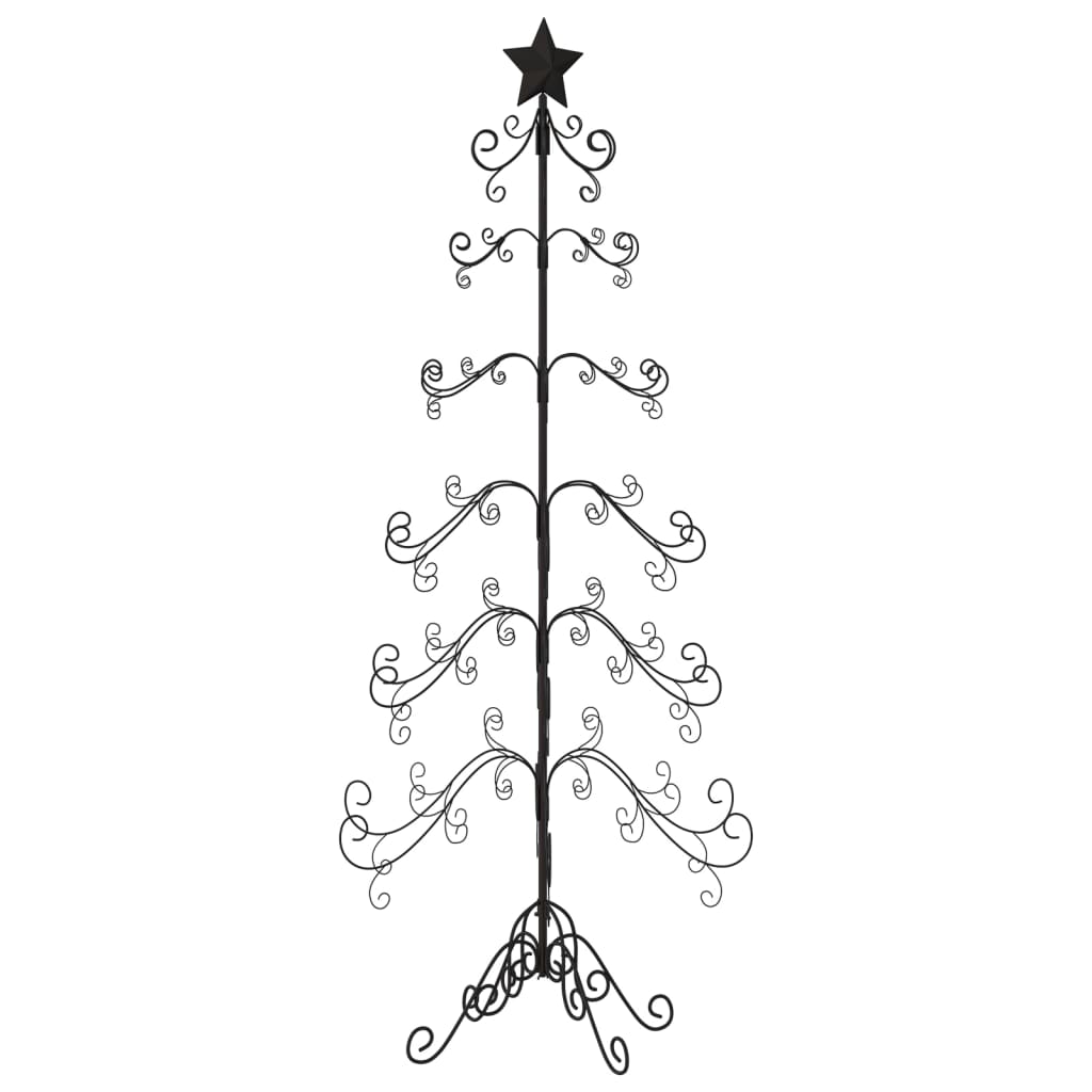 Metal Christmas Tree for Decoration Black 215 cm - OLBRIT