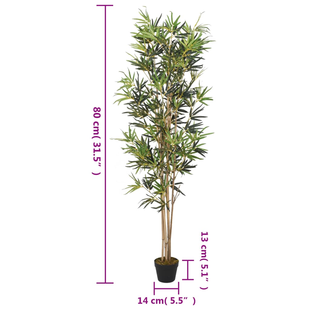 Artificial Bamboo Tree 368 Leaves 80 cm Green - OLBRIT