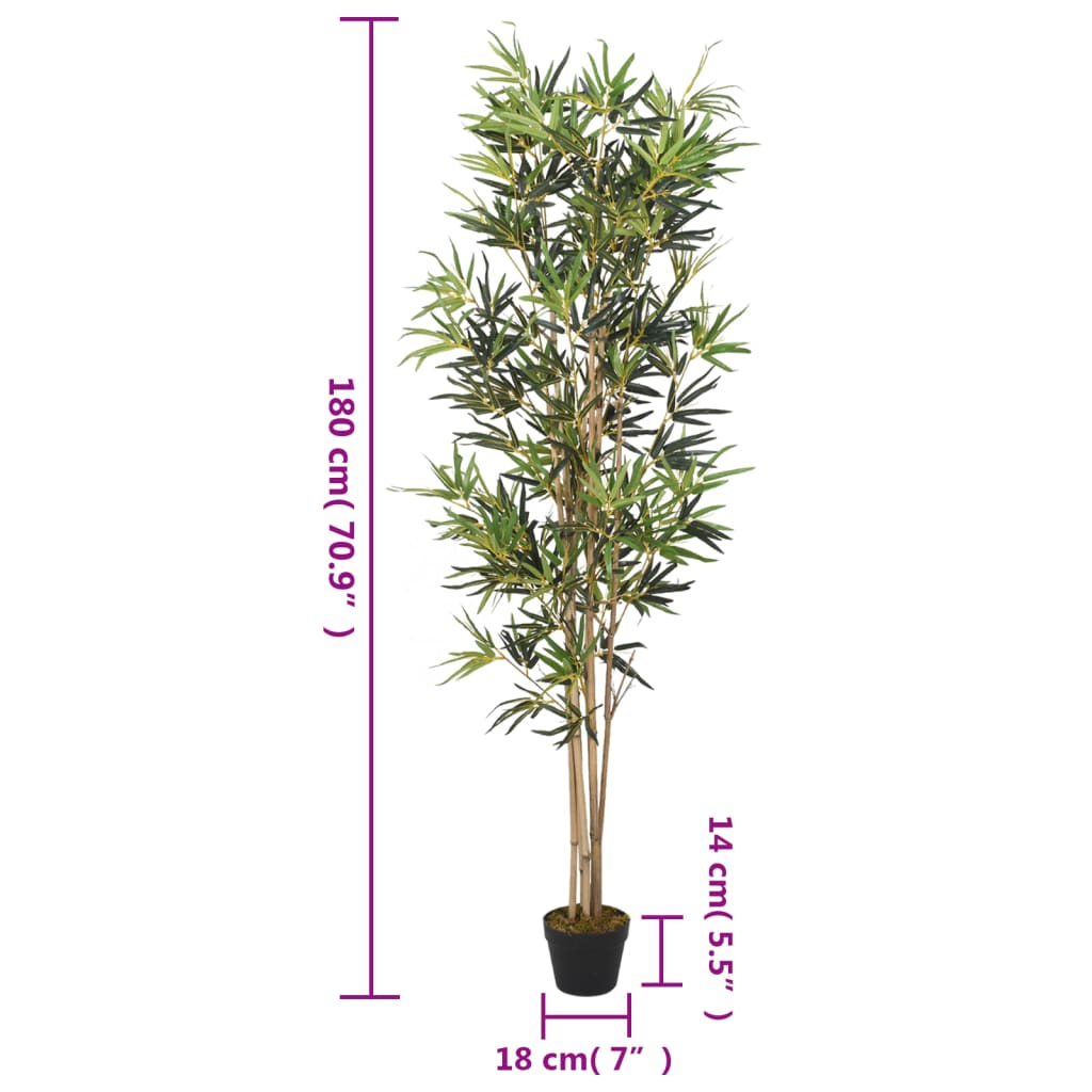 Artificial Bamboo Tree 1104 Leaves 180 cm Green - OLBRIT