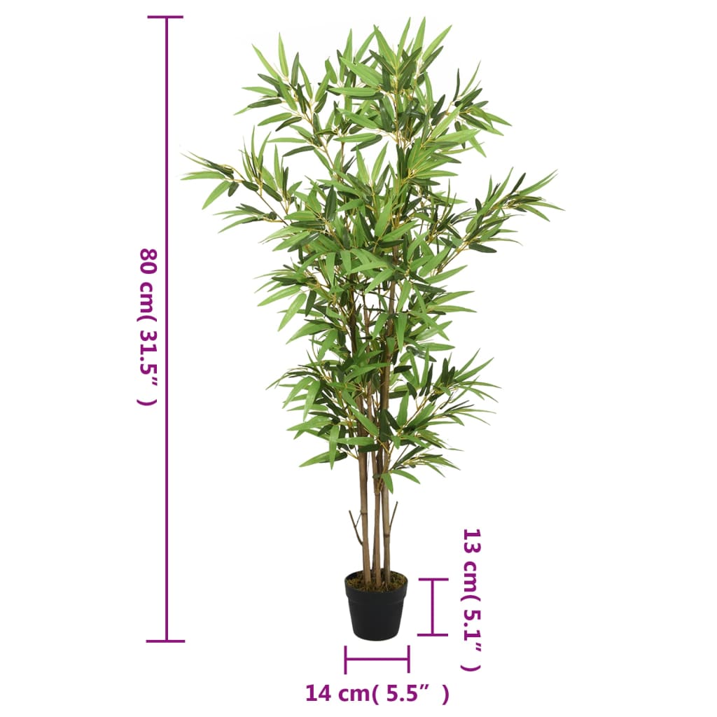 Artificial Bamboo Tree 368 Leaves 80 cm Green - OLBRIT